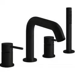 Смеситель на борт ванны Gessi Gessi316 54037#299 с душевым гарнитуром, черный матовый