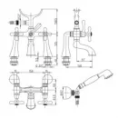 Смеситель на борт ванны ванны Paini Liberty 17CR108