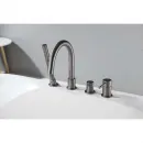 Смеситель на борт ванны Aquatek Европа AQ1348BGM с душевым гарнитуром, оружейная сталь матовый