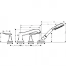 Смеситель на борт ванны Hansgrohe Metropol Classic 31441090