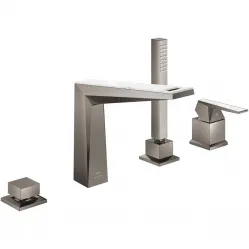 Смеситель на борт ванны Grohe Allure Brilliant 29525AL0 с душевым гарнитуром, темный графит матовый