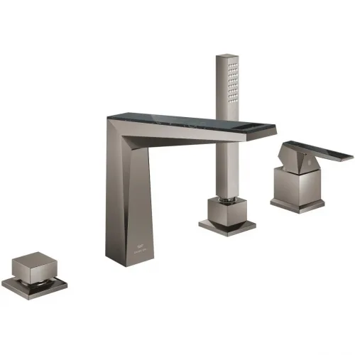 Смеситель на борт ванны Grohe Allure Brilliant 29527AL0 с душевым гарнитуром, темный графит матовый