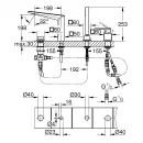 Смеситель на борт ванны Grohe Allure Brilliant 29527AL0 с душевым гарнитуром, темный графит матовый