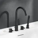 Смеситель на борт ванны Damixa Scandinavian Pure 360400300 с душевым гарнитуром, черный матовый