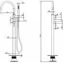Смеситель напольный для ванны Abber Wasser Kreis 316 AF8115BG золотой матовый