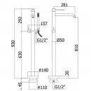 Смеситель напольный для ванны Paffoni Light LIG032HGSP