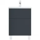 Тумба с раковиной графит матовый 61 см Am.Pm Gem M90FSX06022GM32 + M90WCC0602WG