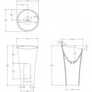 Раковина Abber Stein AS2509-H 50x50 см, напольная, белый матовый