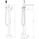 Смеситель напольный для ванны Wonzon & Woghand Stick WW-88649901-BG золотой матовый