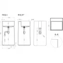Раковина Salini S-Stone Armonia Square Top 01 130521TMF 46x46 см, напольная, покраска по RAL матовый полностью
