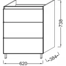Тумба оливковый глянец 62 см Jacob Delafon Odeon Up EB991D-G95
