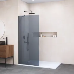 Душевая перегородка RGW WA-110B Walk-in 351011007-34 70 см, профиль черный матовый, стекло тонированное