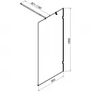 Душевая перегородка Am.Pm X-Joy W94WI-90-F1-BTE 90,4 см, профиль черный матовый, стекло прозрачное