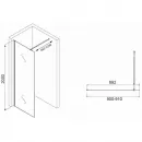 Неподвижная перегородка 90 см Abber Immer Offen AG61091R8 рифленое