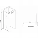 Неподвижная перегородка 100 см Abber Immer Offen AG61101R8 рифленое