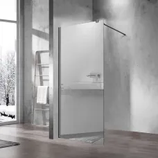 Душевая перегородка Vincea Walk-In VSW-1H100MRGM 100 см, профиль вороненая сталь, стекло зеркальное