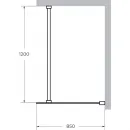 Душевая перегородка Cezares Liberta LIBERTA-L-1-85-120-C-NERO 85 см, профиль черный матовый, стекло прозрачное
