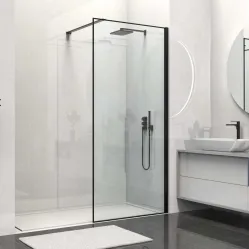 Душевая перегородка Vincea Walk-In HS VSW-1HS100CLB 100 см, профиль черный матовый, стекло прозрачное