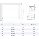 Душевая перегородка Vegas Glass EAF NOVO h2000 106 07 01 106 см, профиль матовый хром, стекло прозрачное