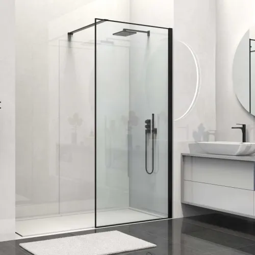 Душевая перегородка Vincea Walk-In HS VSW-1HS800CLB 80 см, профиль черный матовый, стекло прозрачное