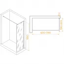 Душевая перегородка RGW WA-002B Walk-in 35100206-24 60 см, профиль черный матовый, стекло матовое