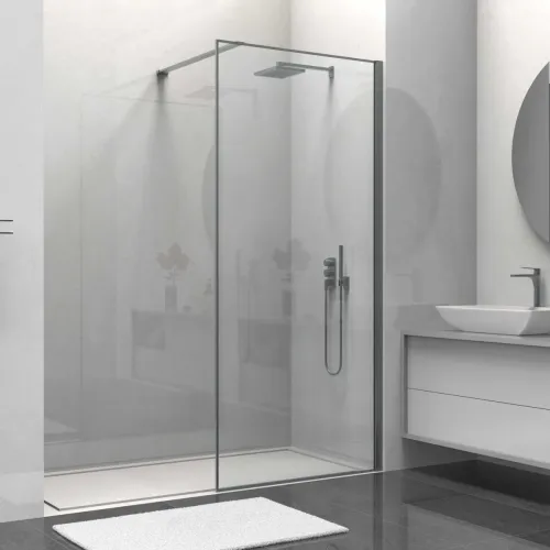 Душевая перегородка Vincea Walk-In HS VSW-1HS800CLGM 80 см, профиль вороненая сталь, стекло прозрачное