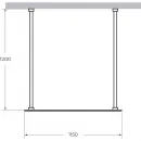 Душевая перегородка Cezares Liberta LIBERTA-L-2-115-120-C-NERO 115 см, профиль черный матовый, стекло прозрачное