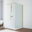Душевая перегородка Vegas Glass EAF NOVO h2000 86 03 crystalvision 86 см, профиль золотой матовый, стекло прозрачное