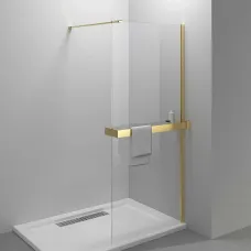 Душевая перегородка Vincea Walk-In HR VSW-4HR100CLG 100 см, профиль золотой матовый, стекло прозрачное