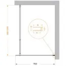 Душевая перегородка BelBagno Luce KRAFT-L-1-70-C-Cr 70 см, профиль хром, стекло прозрачное