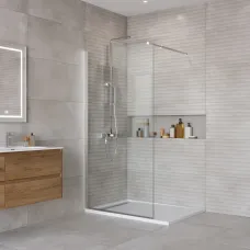 Душевая перегородка BelBagno Luce KRAFT-L-1-70-C-Cr 70 см, профиль хром, стекло прозрачное