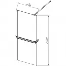 Душевая перегородка Vincea Walk-In HR VSW-4HR800CLB 80 см, профиль черный матовый, стекло прозрачное