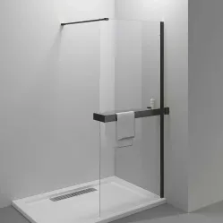 Душевая перегородка Vincea Walk-In HR VSW-4HR800CLB 80 см, профиль черный матовый, стекло прозрачное