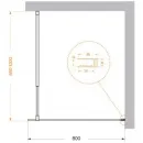 Душевая перегородка BelBagno Luce KRAFT-L-1-80-C-Cr 80 см, профиль хром, стекло прозрачное