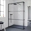 Душевая перегородка Riho Grid GB402 G004039121 119,8 см, профиль черный матовый, стекло прозрачное