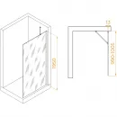 Душевая перегородка RGW WA-110B Walk-in 351011010-34 100 см, профиль черный матовый, стекло тонированное