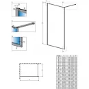 Душевая перегородка Radaway Modo F Black II 100 10409104-54-01 профиль черный матовый, стекло прозрачное