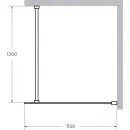 Душевая перегородка Cezares Liberta LIBERTA-L-1-115-120-C-NERO 115 см, профиль черный матовый, стекло прозрачное