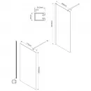 Неподвижная перегородка 80x200 см Vincea Walk-In VSW-1H800CLG прозрачное