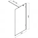 Душевая перегородка Am.Pm X-Joy W94WI-100-F1-BTE 97,2 см, профиль черный матовый, стекло прозрачное