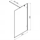 Душевая перегородка Am.Pm X-Joy W94WI-110-F1-BTE 110,4 см, профиль черный матовый, стекло прозрачное