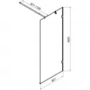 Душевая перегородка Am.Pm X-Joy W94WI-80-F1-BTE 80,1 см, профиль черный матовый, стекло прозрачное