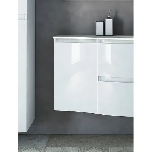 Шкаф одностворчатый 34x55 см Bianco Lucido L Cezares Vague 44228