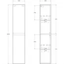 Пенал BelBagno Kraft KRAFT-1600-2A-SC-BO-L подвесной L, Bianco Opaco