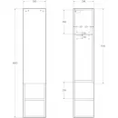 Пенал BelBagno Kraft KRAFT-1600-1A-SC-BO-R подвесной R, Bianco Opaco