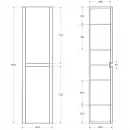 Пенал Cezares Relax RELAX-1500-2A-SO-BORO-P подвесной L/R, золотой матовый