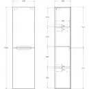Пенал BelBagno Etna ETNA-1500-2A-SC-RW-P-R подвесной R, Rovere Moro