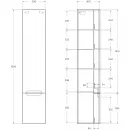 Пенал BelBagno Etna ETNA-M-1500-2A-SO-BL-R подвесной R, Bianco Lucido