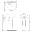 Раковина Arrow AP306E 42x41,5 см, подвесная, белый