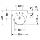 Раковина 55x48,5 см Duravit Starck 2 2323550000